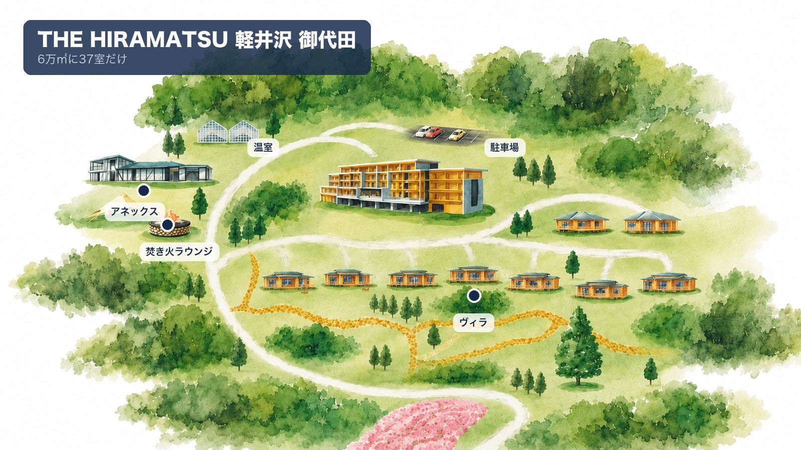 敷地の全体を描いたイラストマップ